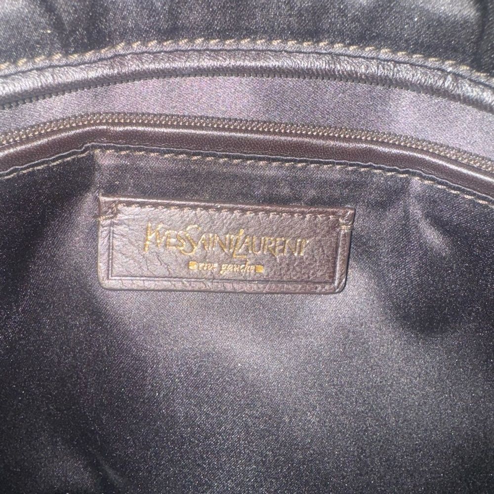 LARGE *Yves Saint Laurent* YSL Paris Metallic Gold Y-Mail Postale Rive’ Gauche - Picture 5 of 16